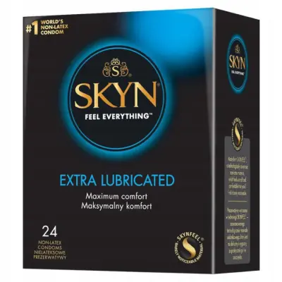 Skyn Extra Lubricated lateksu prijazne kondomi, 24 kosov