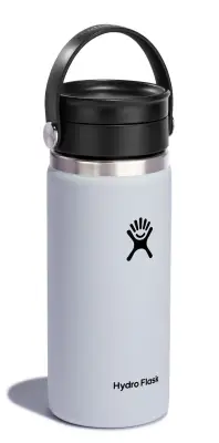 HF-16oz široka plastenka Flex Sip pokrov, bela