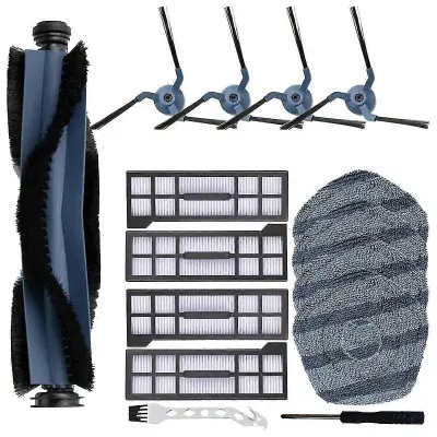 15-delni komplet dodatkov za robotski sesalnik X10 PRO Omni, glavna krtača, valj, stranske krtače, filtri HEPA in blazinice za brisanje