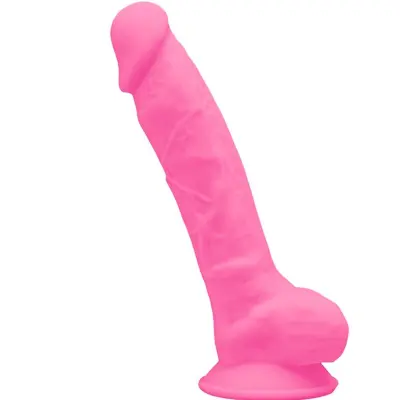 SILEXD - MODEL 1 REALISTIČNI PENIS PREMIUM SILIKON SILEXPAN FLUORESCENT ROZA 17,5 CM