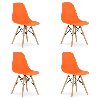 OSAKA stol oranžna / naravne noge x 4