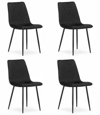 Stol TURIN - Black Velvet x 4
