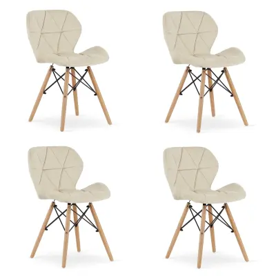 Žametni stol LAGO - bež x 4