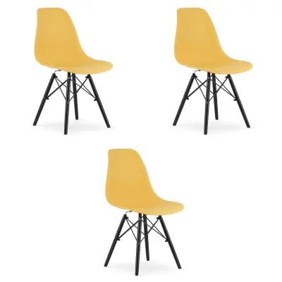 OSAKA stol gorčične barve / črne noge x 3