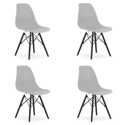 Stol OSAKA siv / noge črne x 4