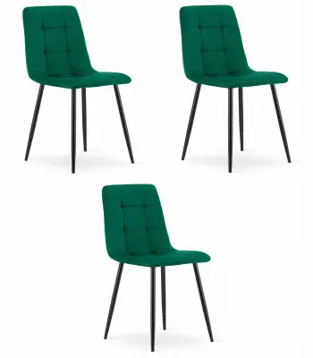 Stol KARA - temno zelen žamet x 3