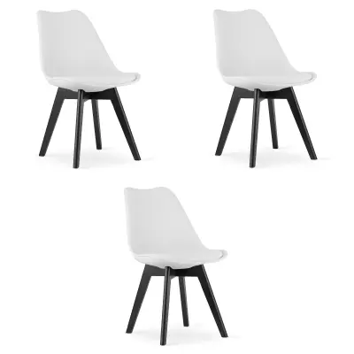 Stol MARK - bel / črne noge x 3