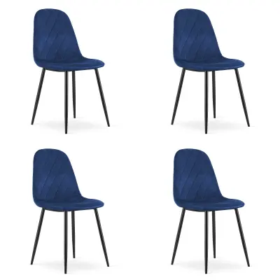 Stol ASTI - mornarsko modri žamet x 4