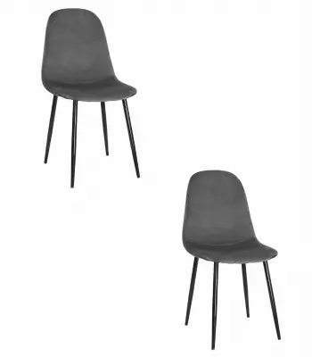 COMO stol - temno siv žamet x 2