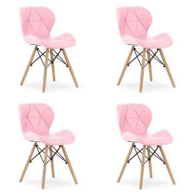 LAGO stol eko usnje - roza x 4