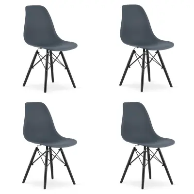 Stol iz temnega skrilavca OSAKA / črne noge x 4