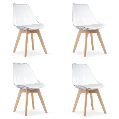 MARK Stol - prozorne / naravne noge x 4