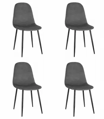 Stol COMO - temno siv žamet x 4