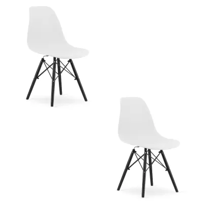 Stol OSAKA bele/črne noge x 2