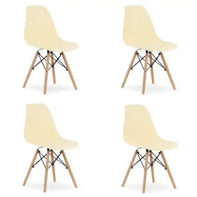 OSAKA stol smetana / naravne noge x 4