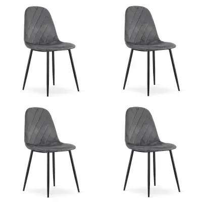 Stol ASTI - temno siv žamet x 4