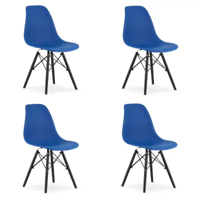 OSAKA stol modre barve / noge črne x 4