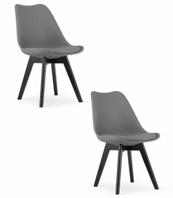 Stol MARK - grafit / črne noge x 2