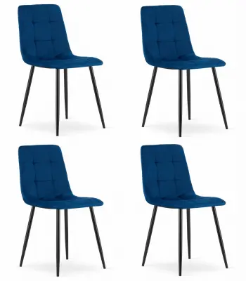 Stol KARA - mornarsko moder žamet x 4