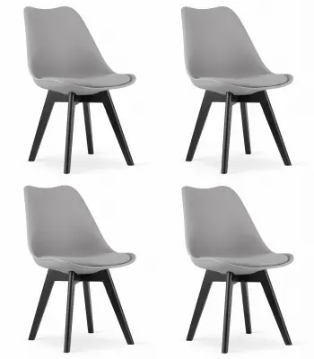 MARK stol - sive/črne noge x 4