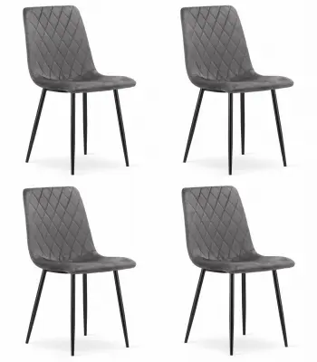 Stol TURIN - temno siv žamet x 4