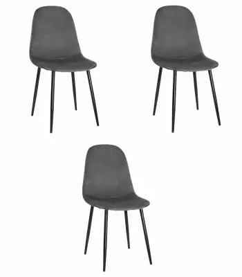 Stol COMO - temno siv žamet x 3