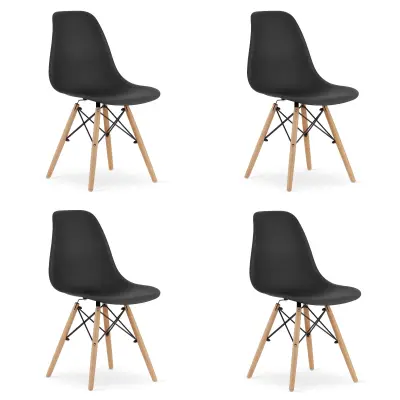 OSAKA stol črna / naravne noge x 4