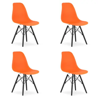 OSAKA stol oranžna / noge črne x 4