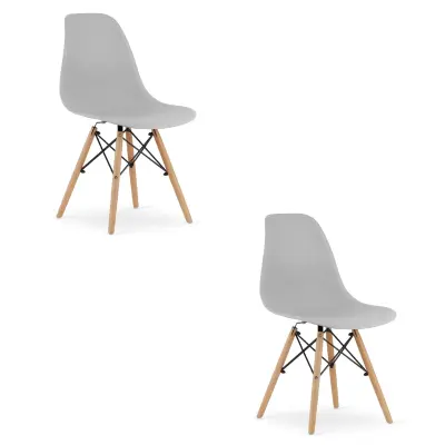 OSAKA stol siv / naravne noge x 2