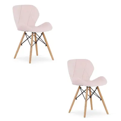 Žametni stol LAGO - roza x 2