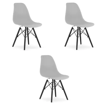 Stol OSAKA siv / noge črne x 3
