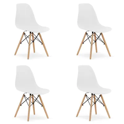 OSAKA stol bela / naravne noge x 4
