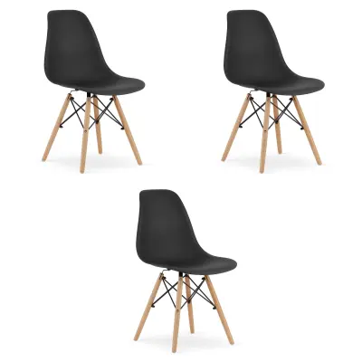 OSAKA stol črna / naravne noge x 3