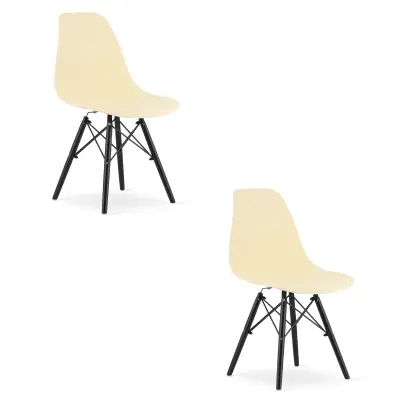 Stol OSAKA kremast / črne noge x 2