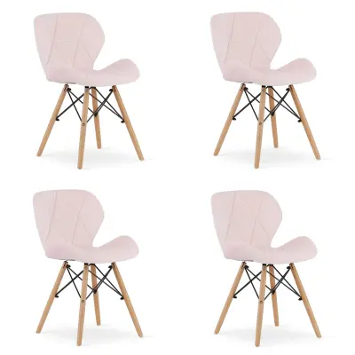 Žametni stol LAGO - roza x 4