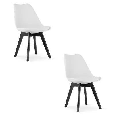 Stol MARK - bel / črne noge x 2