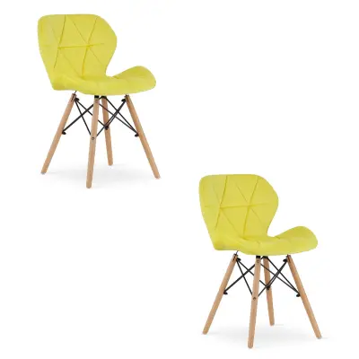 Žametni stol LAGO - rumen x 2