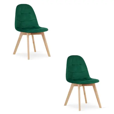 Stol BORA - temno zelen žamet x 2