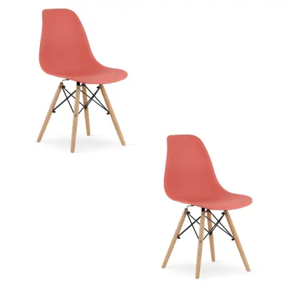 Stol OSAKA cinabarit / naravne noge x 2