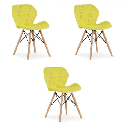 Žametni stol LAGO - rumen x 3