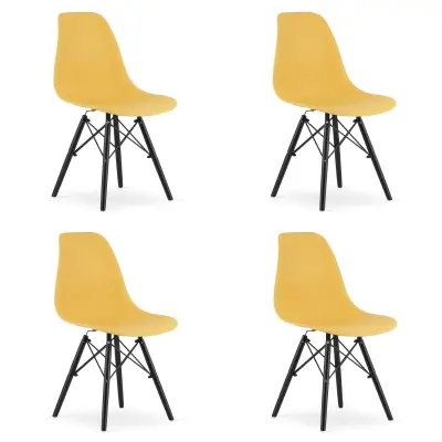 OSAKA stol gorčične barve / črne noge x 4