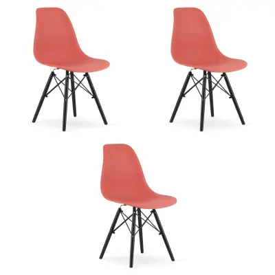 Stol OSAKA cinabarit / črne noge x 3