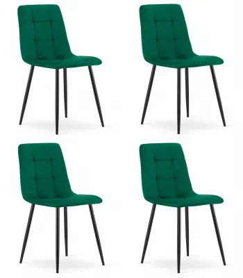 Stol KARA - temno zelen žamet x 4