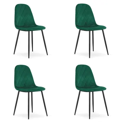Stol ASTI - temno zelen žamet x 4