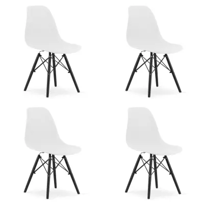 Stol OSAKA bel / noge črne x 4