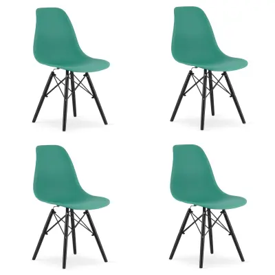 OSAKA stol zelene barve / noge črne x 4