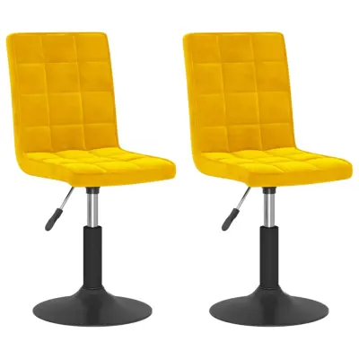 Vrtljivi Jedilni stoli - Vzorci stoli 2 kosa gorčično rumen žamet A1803