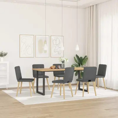 Jedilni stoli - Vzorci stoli 6 kosov temno sivo blago A1368