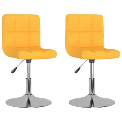 Vrtljivi Jedilni stoli - Vzorci stoli 2 kosa rumeno blago A1816