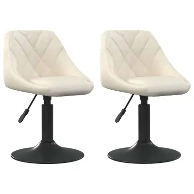 Vrtljiv Jedilni stoli - Vzorci stoli 2 kosa krem žamet A1627